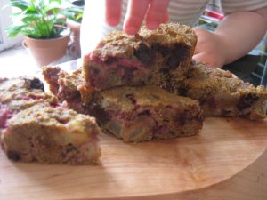 Epres-körtés tepsis süti csokidarabokkal